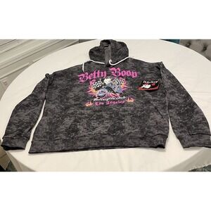 NWT! Biker Betty Boop Motorcycle Club Los Angeles Long Sleeve Hoodie XXXL
